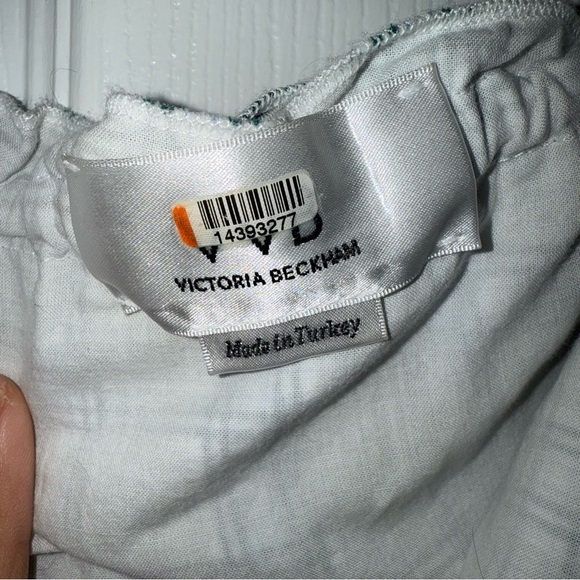 VICTORIA BECKHAM Check Print Tie Dress Maxi Blue Green size 6 - Picture 7 of 9